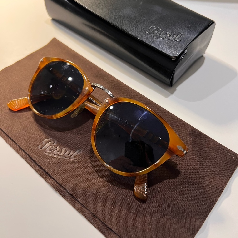 Persol Amber Sunglasses with Dark Lenses - Polarized